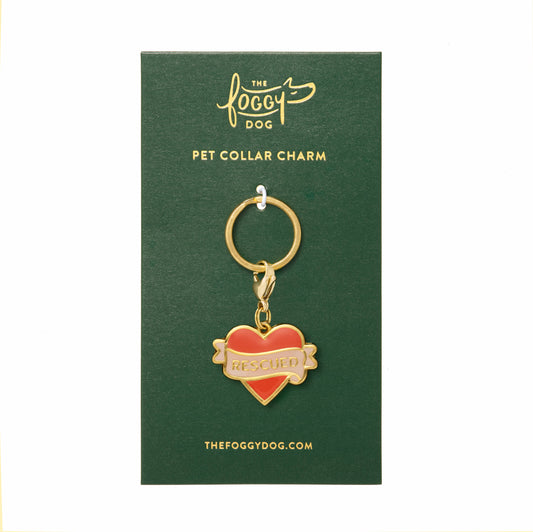 Rescued With Love Collar Charm