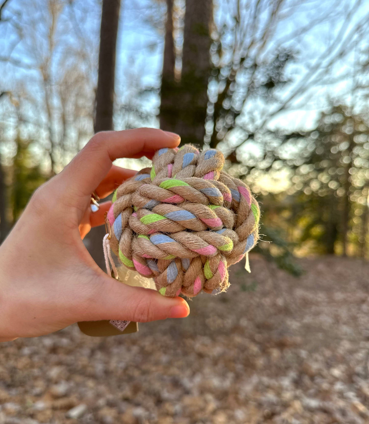 Rainbow Hemp Knot Ball | Nature Hemp | Recycled Cotton | Eco