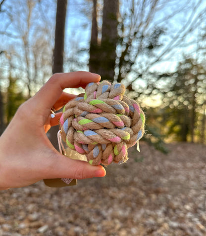 Rainbow Hemp Knot Ball | Nature Hemp | Recycled Cotton | Eco