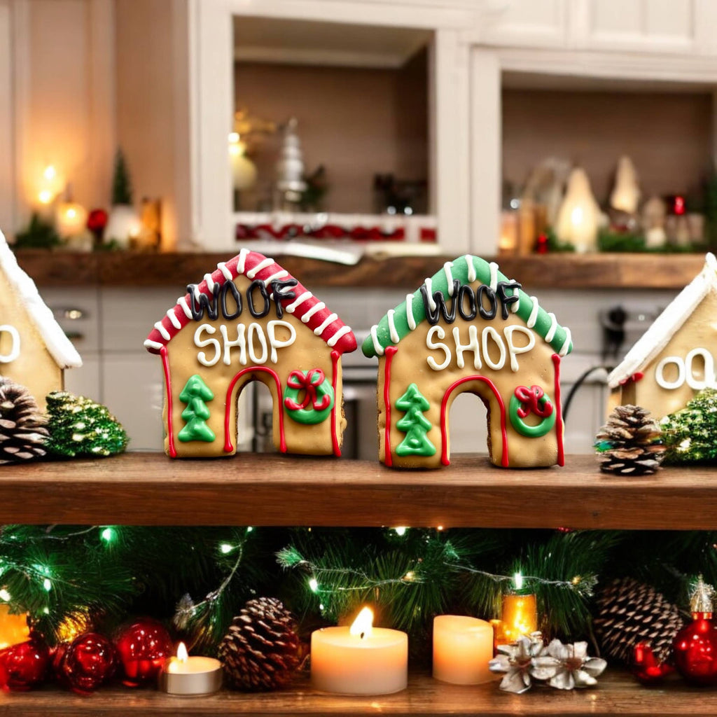 Santa’s WOOFSHOP dog house treats