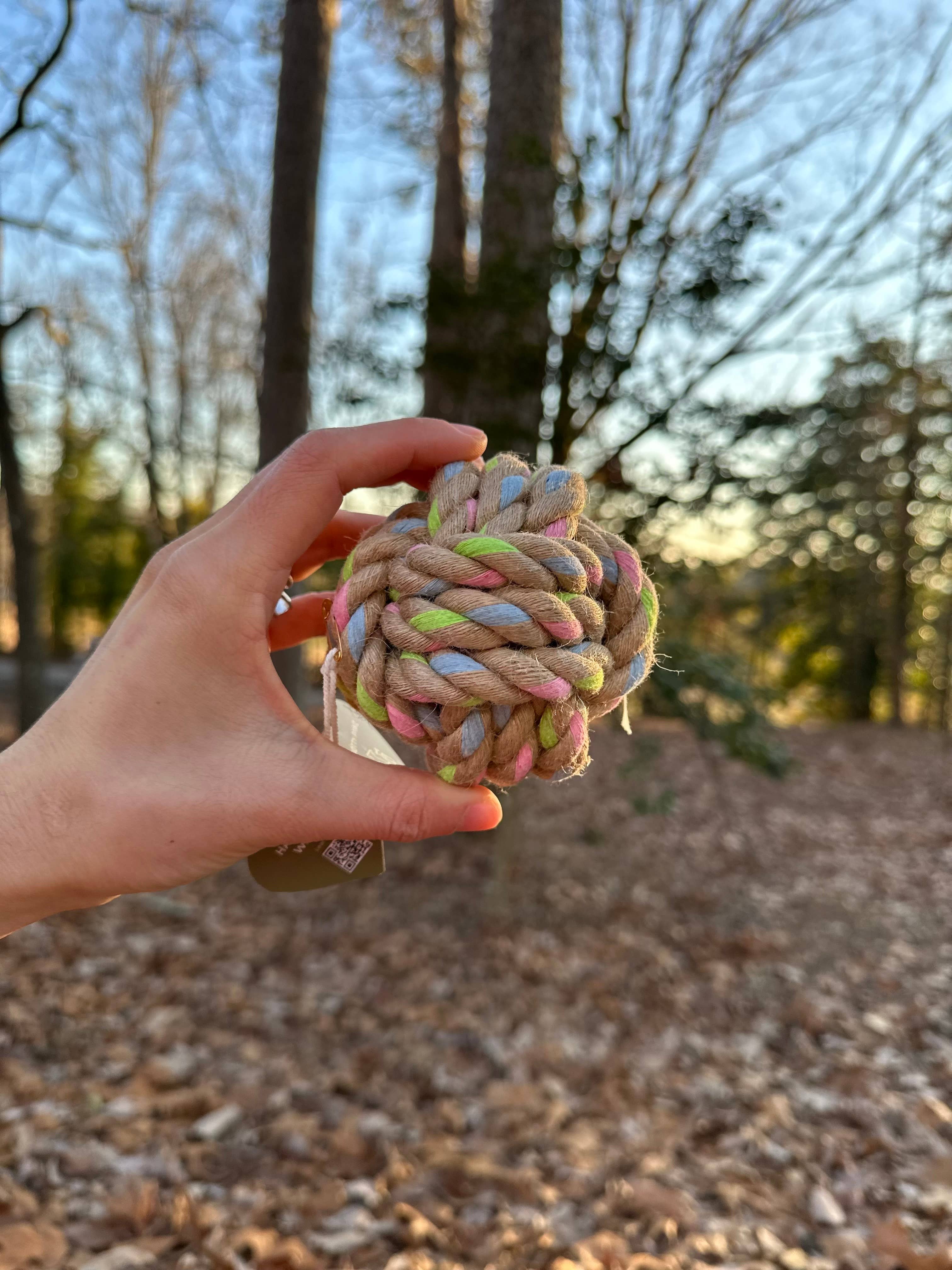 Rainbow Hemp Knot Ball | Nature Hemp | Recycled Cotton | Eco