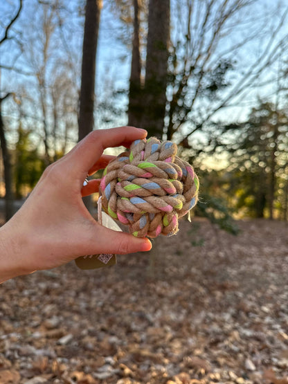 Rainbow Hemp Knot Ball | Nature Hemp | Recycled Cotton | Eco