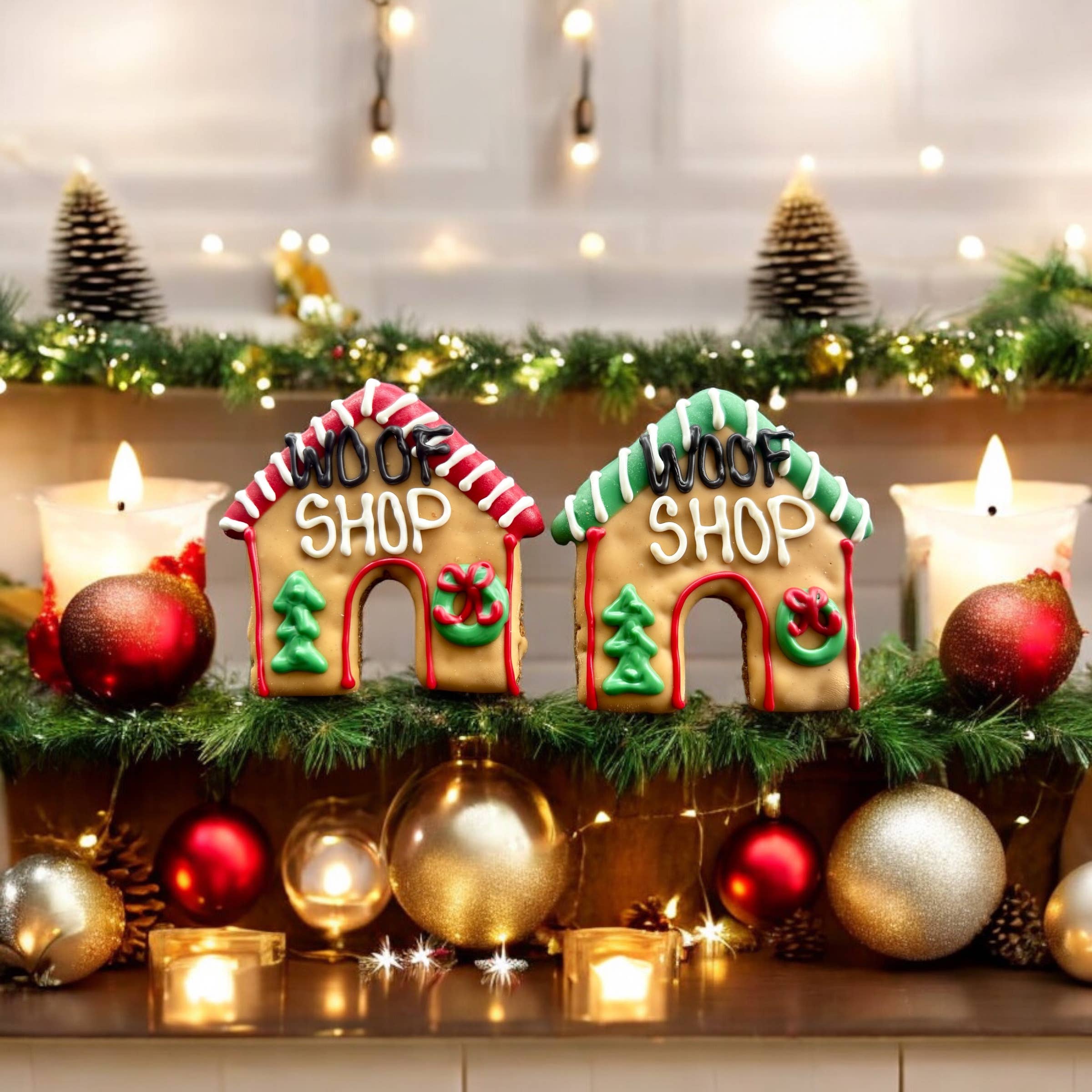 Santa’s WOOFSHOP dog house treats