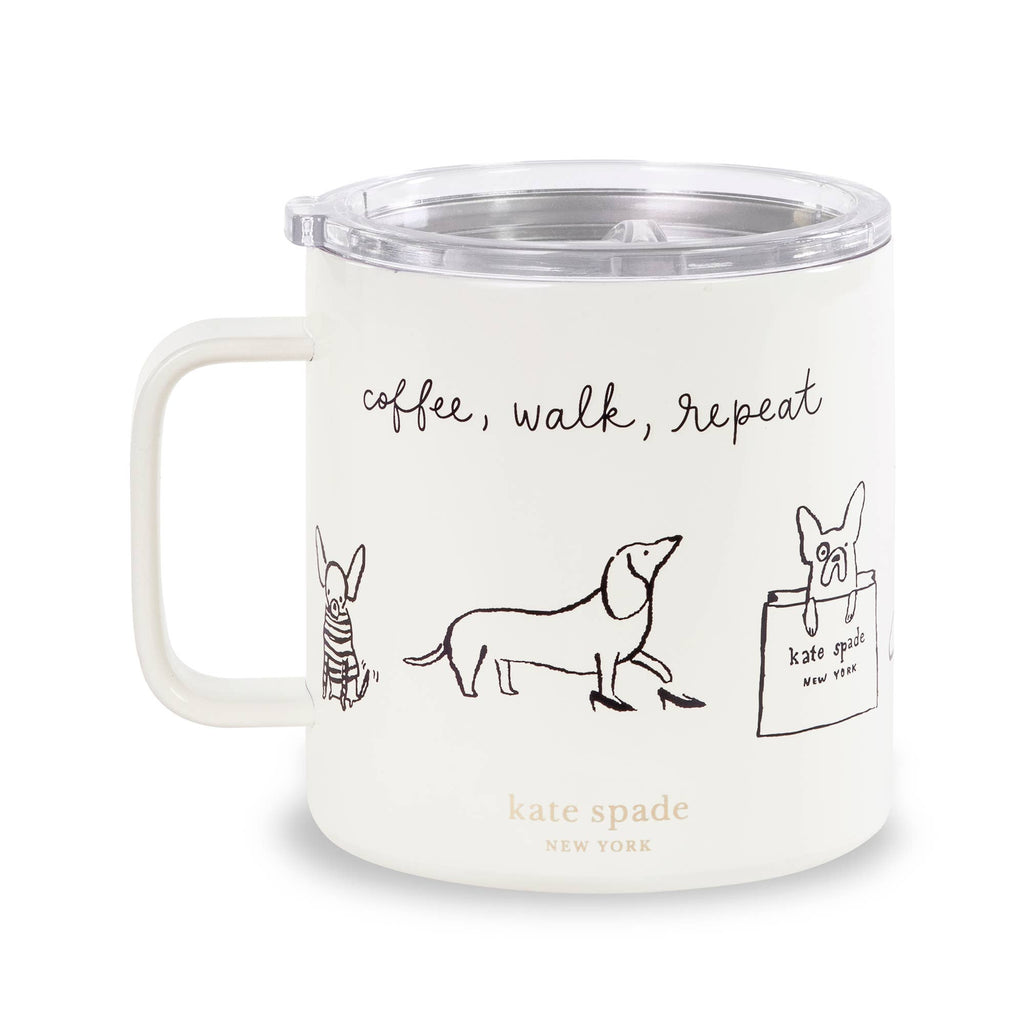 Kate Spade Stainless Steel Coffee Mug, Dog Party