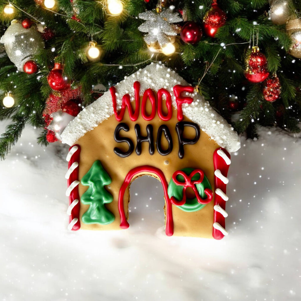 Santa’s WOOFSHOP dog house treats