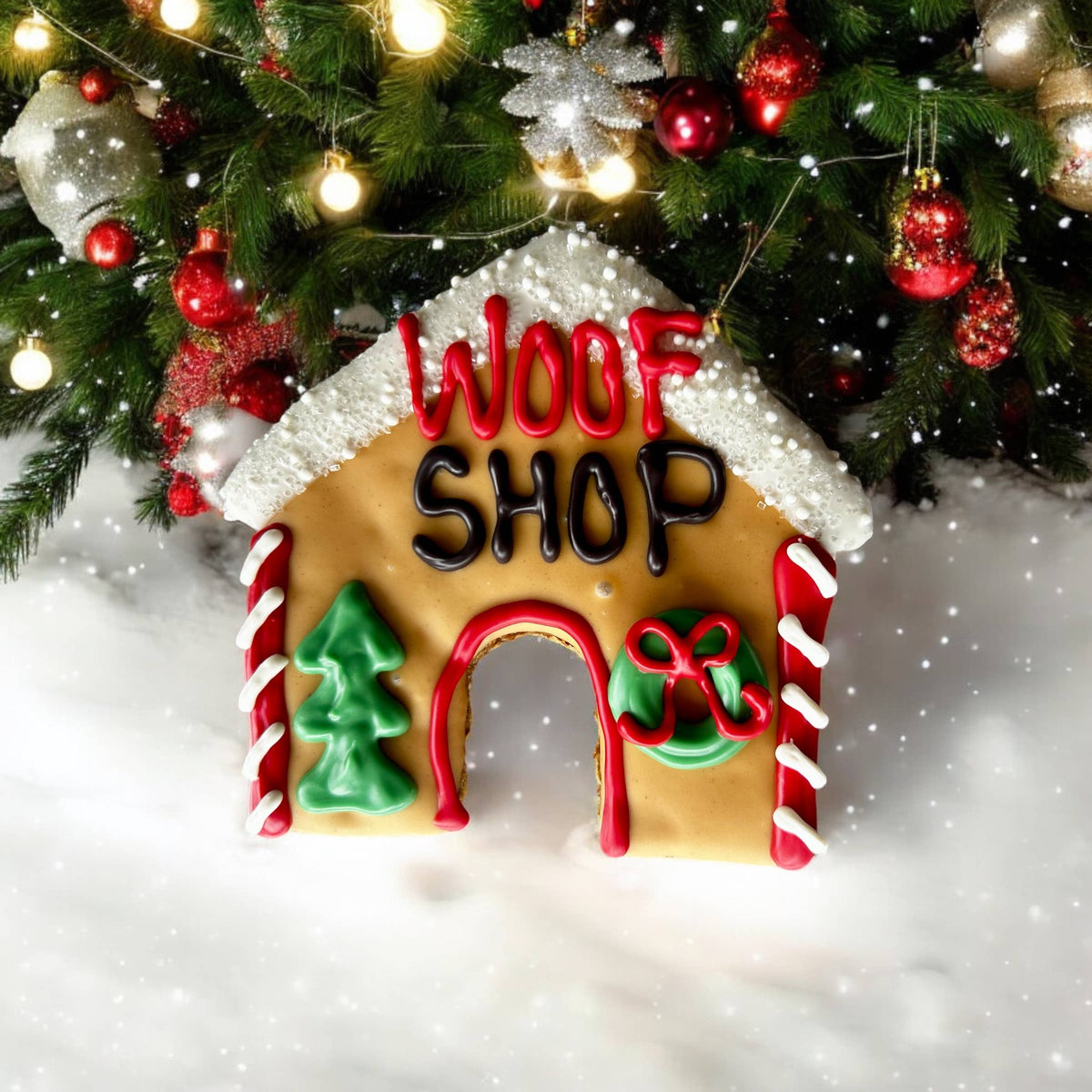 Santa’s WOOFSHOP dog house treats