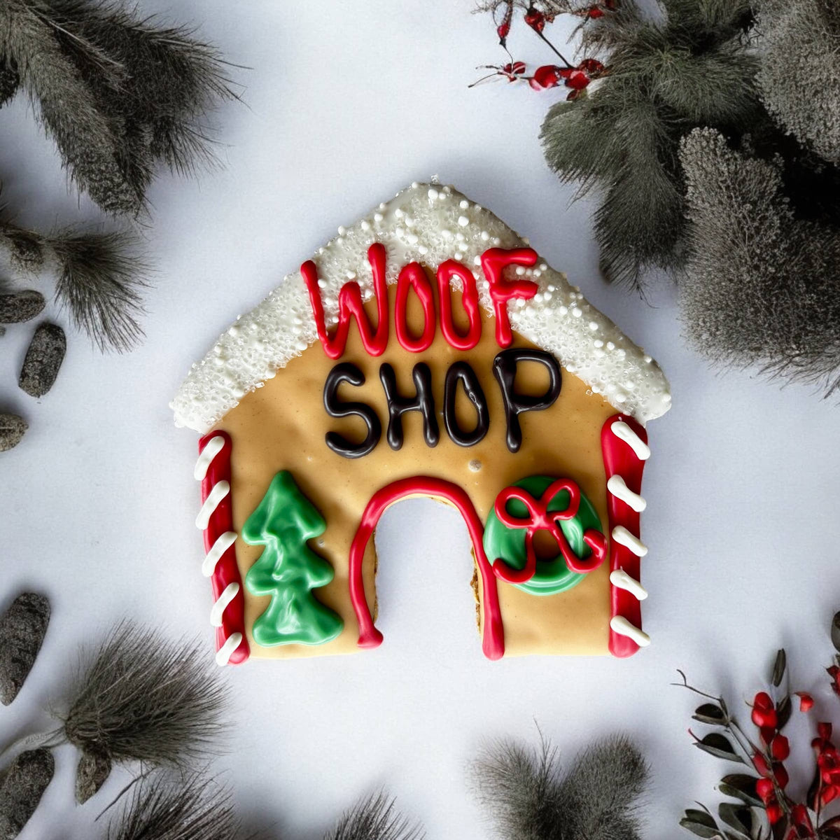 Santa’s WOOFSHOP dog house treats
