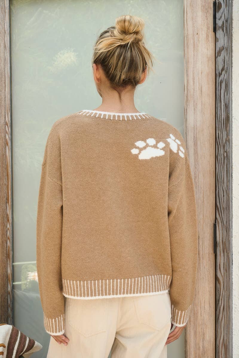 DSA0602-18-1 | Dog Graphic Knit Sweater