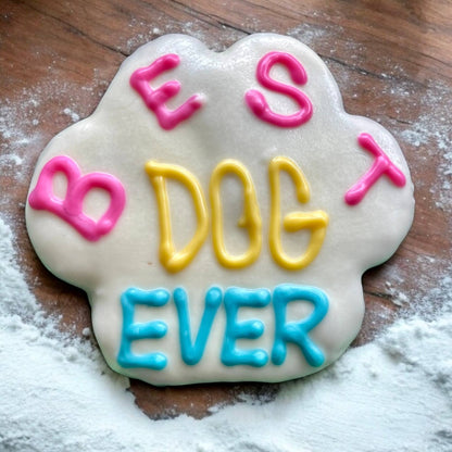 6 inch Best Dog Ever Bone & Paw Dog Treats