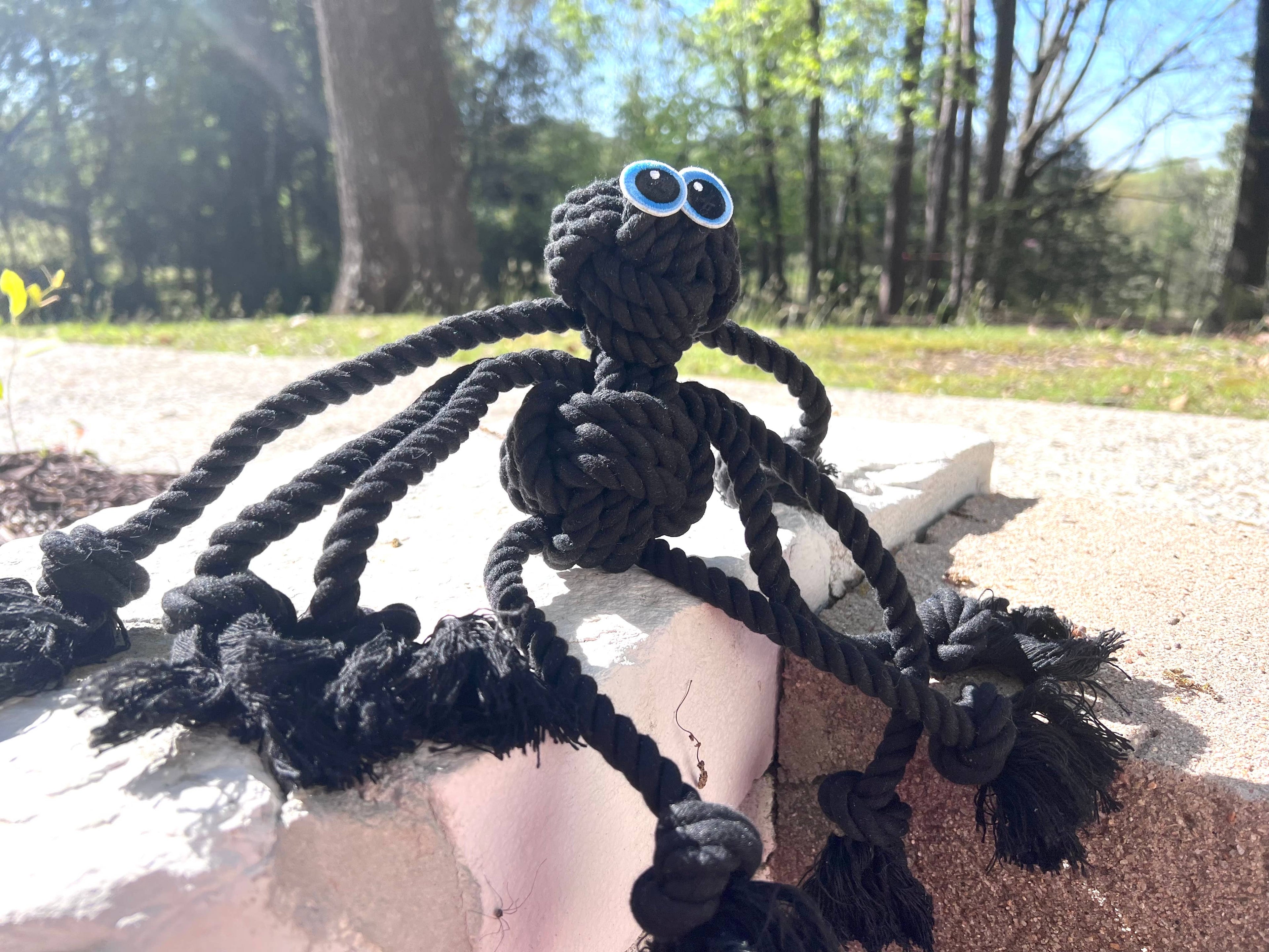Black Spider Rope Dog Toy