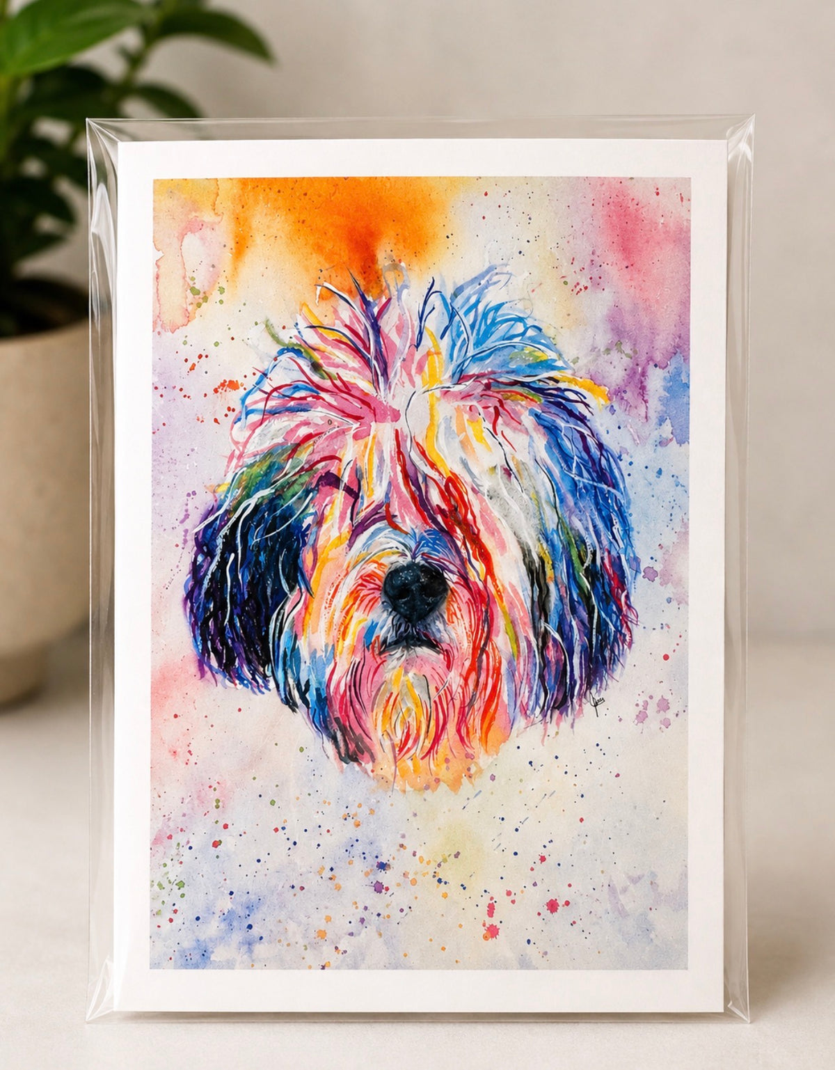 Colorful Pup Fine Art Greeting Card