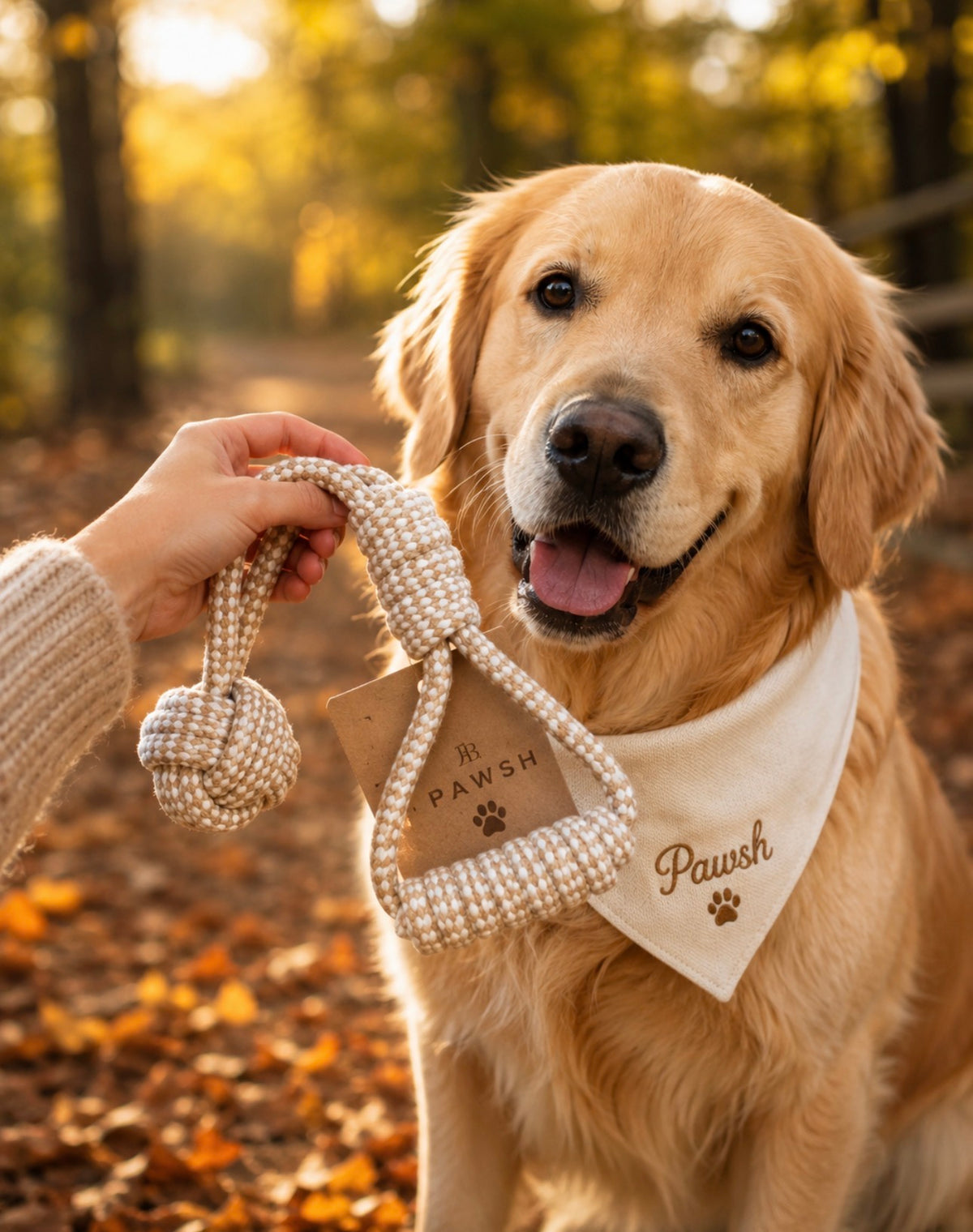 Forest Knot Hemp Rope Tug Toy with Handle | Handcraft