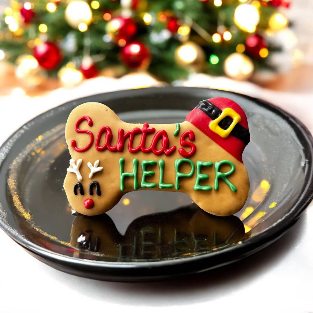 6 inch Santa’s Helper Bone dog treats 