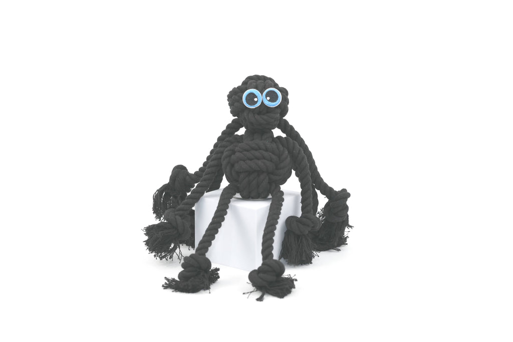 Black Spider Rope Dog Toy