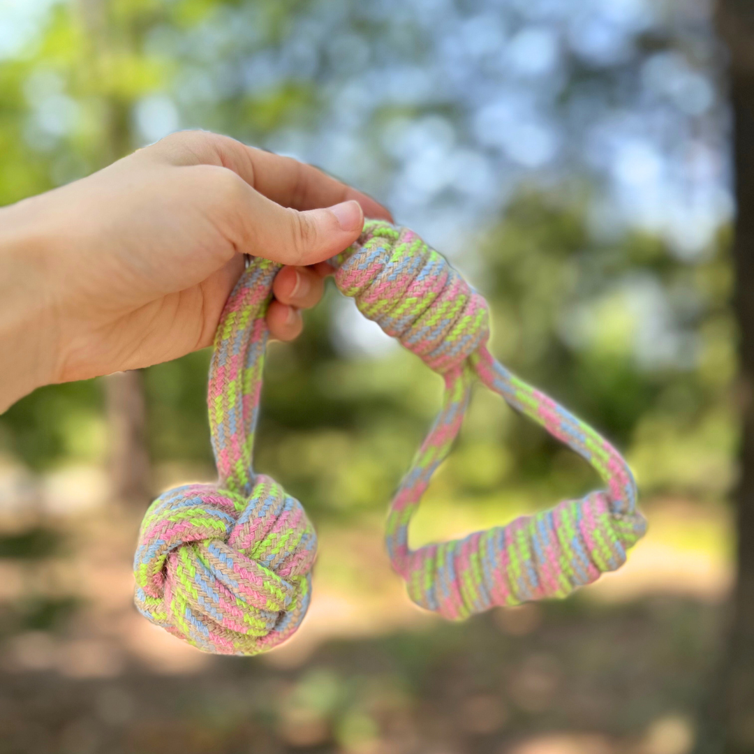 Hemp and Sustainable Cotton Rope Tug Dog Toy | Monkey Fist