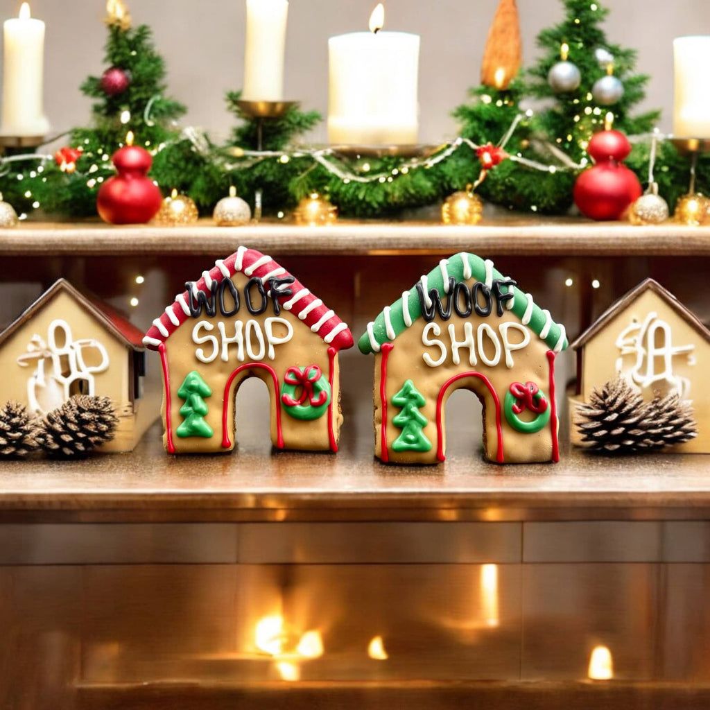 Santa’s WOOFSHOP dog house treats