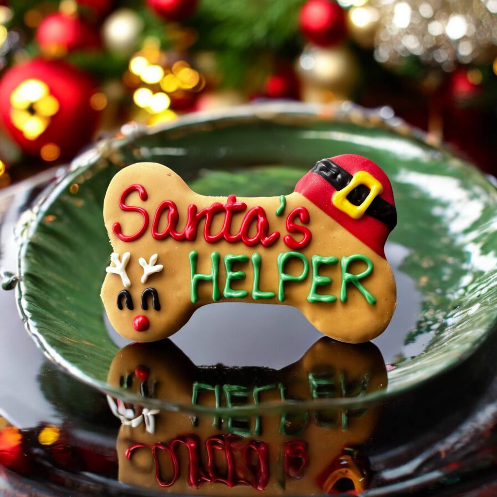 6 inch Santa’s Helper Bone dog treats 