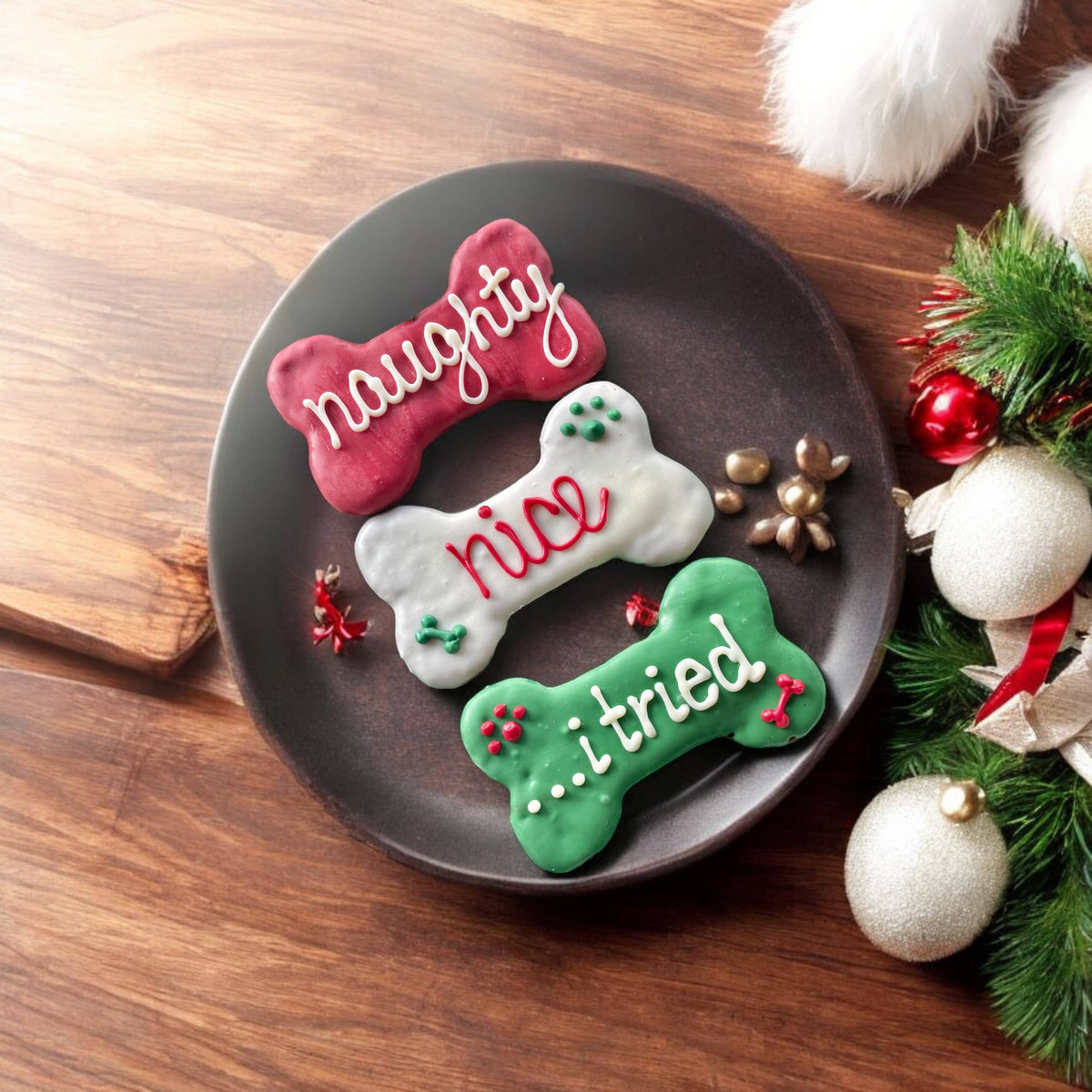 6 inch Santa’s List Bone dog treat