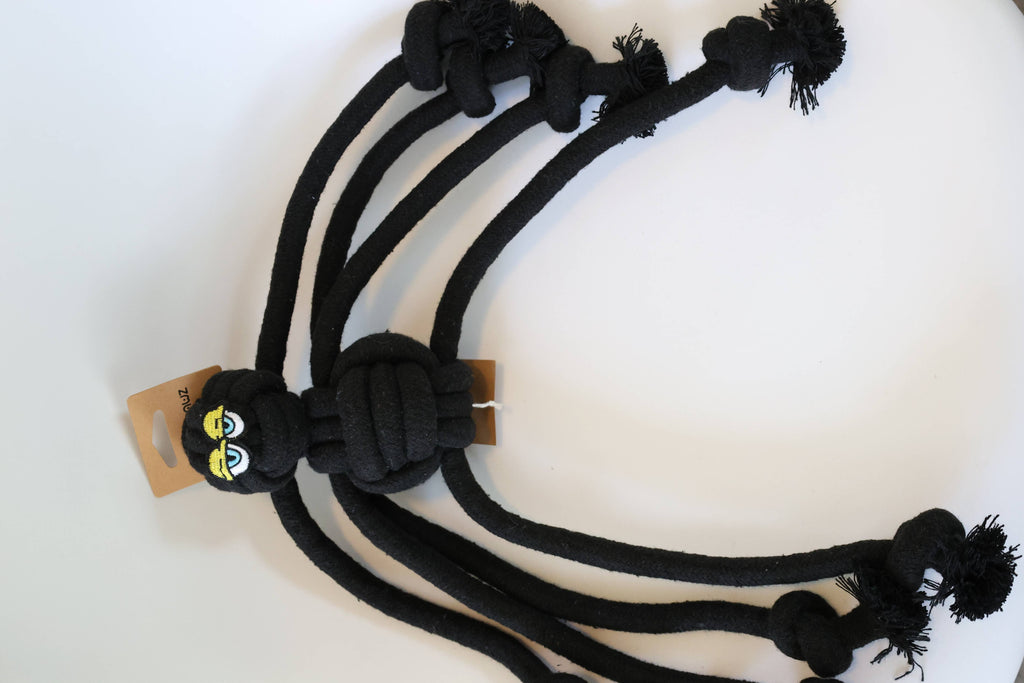 Black Spider Rope Dog Toy