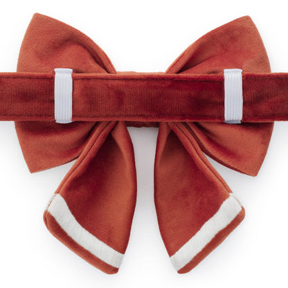 Football Embroidered Lady Dog Bow